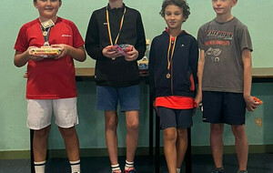 Benjamins : Titouan StJunien 1er, Hugo Couzeix 2ème, Elie FCLF 3ème, Timéo Panazol 4ème